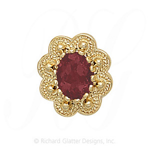 GS086 PT - 14 Karat Gold Pink Tourmaline Slide 